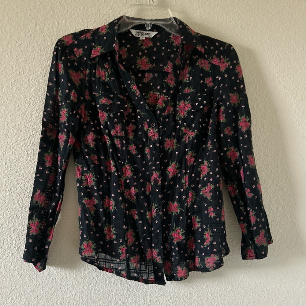 TRAMP Y2K Western Cottagecore Cowgirl Country Floral Button Up Women’s Small